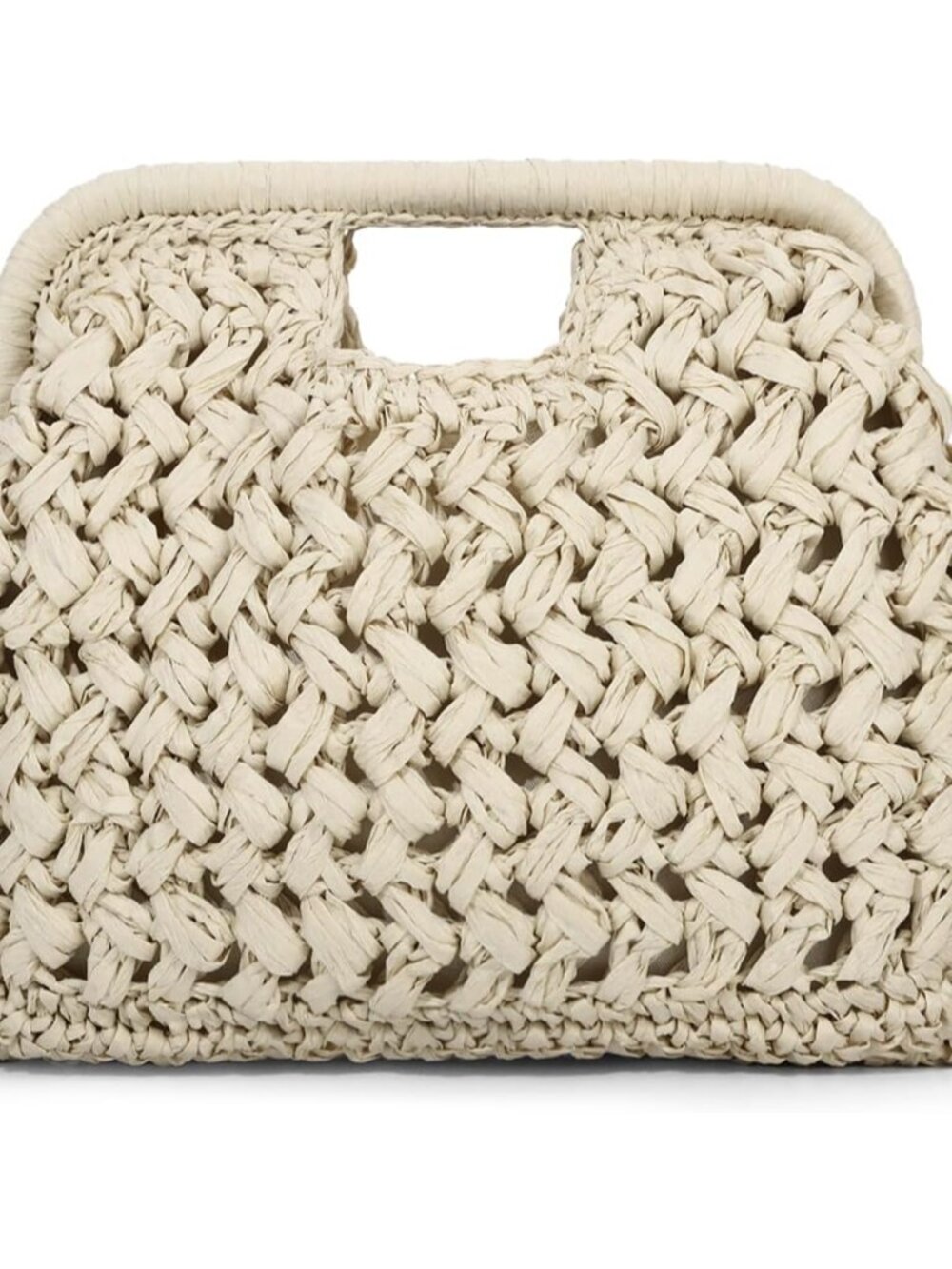 Straw Clutch Purse for Women Summer Beach Woven Bags Straw Top Hanlde Handbags V